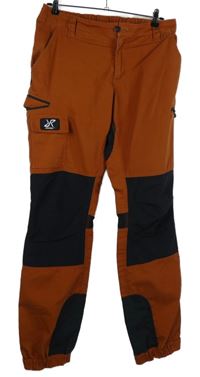 Pánské skořicovo-černé plátěné motorkářské kalhoty RevolutionRace 