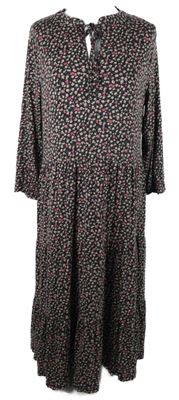 Dámské tmavošedo-růžovo-fialové vzorované midi šaty Pomodoro 