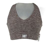 Nové - Dámský vínový melírovaný sportovní crop top s logem Hiit 