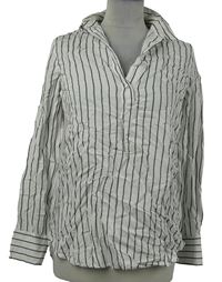 Dámská bílo-šedá pruhovaná halenka Zara 