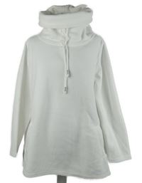 Dámská bílá fleecová mikina s komínovým límcem Bonprix 