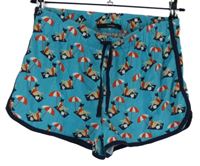 Dámské modro-tmavomodré teplákové kraťasy s potiskem George 