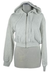 Dámská šedá crop propínací mikina s kapucí H&M