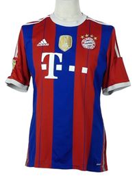 Pánský modro-červený pruhovaný fotbalový dres - FC Bayern Mnihov Adidas 