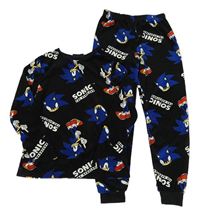 Černé plyšové pyžamo se Sonicem Primark