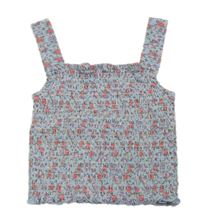 Modrý žabičkový crop top s kytičkami zn. George
