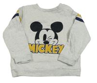 Světlešedá melírovaná mikina s Mickey Mousem Disney