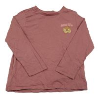 Vínové triko s kytičkou a nápisem Studio