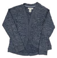 Tmavomodrý melírovaný svetrový cardigán H&M