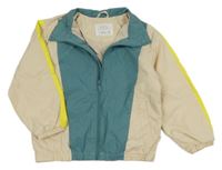 Modro-béžová šusťáková jarní bunda s proužkem Zara