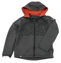 Šedo-černá thermo propínací mikina s logem a kapucí Adidas