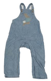 Modré laclové manšestráky s králíčkem M&S