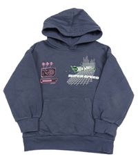 Tmavomodrá mikina s potiskem a kapucí M&S