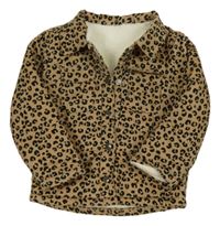 Béžová manšestrová košilová zateplená bunda TU