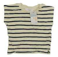 Nové - Béžovo-černá pruhovaná tepláková vesta Primark