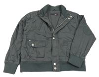 Šedá plátěná lehce zateplená bunda