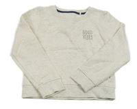 Bílo-béžová melírovaná mikina s nápisem 