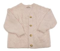 Světlerůžový propínací svetr George