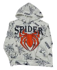Bílá mikina s pavoukem a kapucí Shein