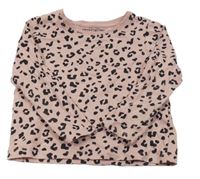 Růžovo-černé triko s leopardm vzorem Primark