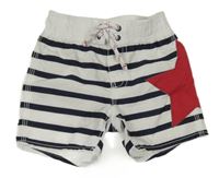 Bílo-modré pruhované plážové kraťasy GAP