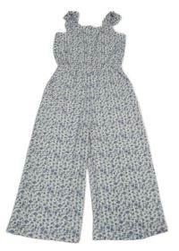 Bílo-modrý overal s květinami Primark