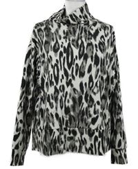 Dámské bílo-šedo-černé vzorované triko s rolákem Monari