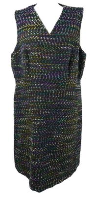 Dámské černo-barevné vzorované vlněné šaty Tu