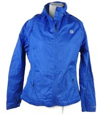 Dámská modrá vzorovaná šusťáková sportovní bunda/vesta s rolákem 