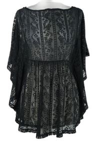 Dámská černá krajková plážová tunika