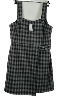 Nové - Dámské černo-bílé kostkované propínací minišaty George 