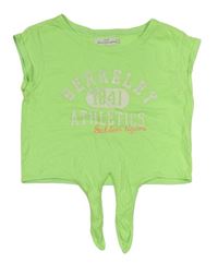 Neonově zelené crop tričko s nápisy a uzlem H&M