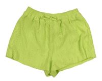Neonově zelené kraťasy dírkovaným vzorem Matalan
