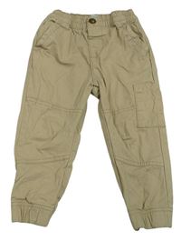 Béžové plátěné cuff kalhoty s kapsou Primark