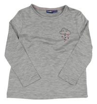 Šedé melírované thermo triko s mrakem Lupilu