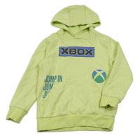 Limetková mikina s nápisem a kapucí - X-box