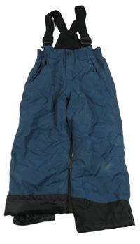 Tmavomodré šusťákové funkční oteplovačky s kšandami Crane