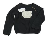 Nové -  Antracitový svetr s medvídkem Next