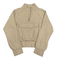 Béžová crop mikina s kapsou Next