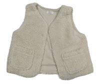 Smetanová huňatá podšitá vesta Next