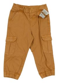 Nové - Oranžové teplákové cuff rifle s kapsami Mothercare