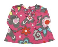 Fuchsiovo-barevná tunika s květy 