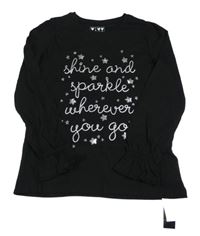 Nové - Černé triko s nápisem a flitry Dunnes