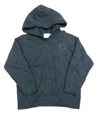 Tmavošedý svetr s nápisem a kapucí Zara