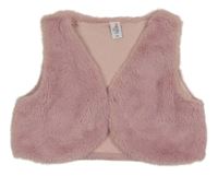 Růžová kožešinová podšitá vesta Topolino