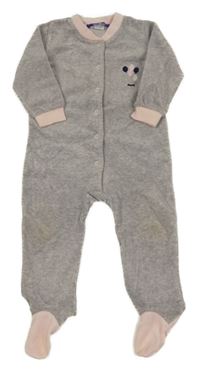 Šedo-růžový sametový overal s balonky Lupilu