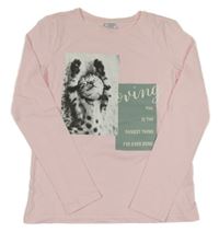 Světlerůžové triko s kočkou Page one young
