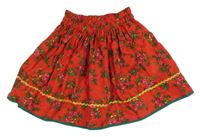 Červená květovaná sukně 
