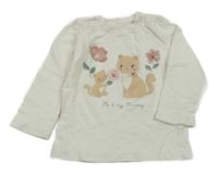 Smetanové triko s kočičkou C&A