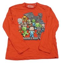 Červené triko s potiskem - Minecraft